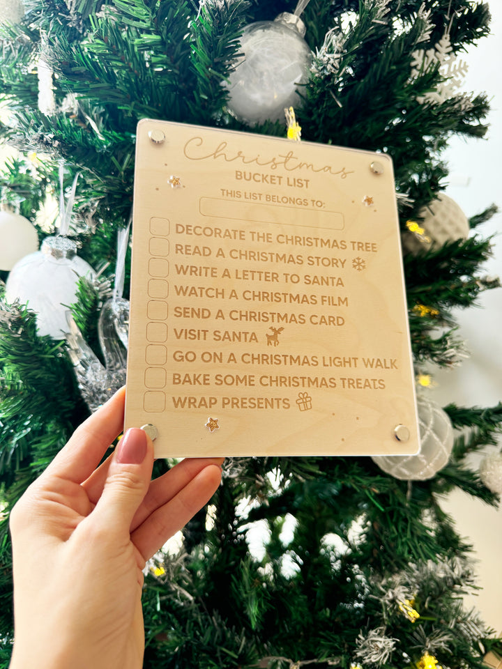 Christmas bucket list board