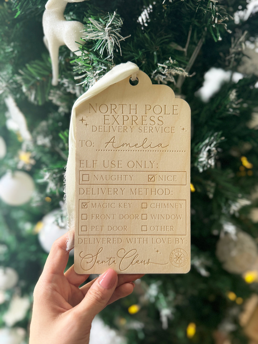 Personalised North Pole XL Santa sack tag
