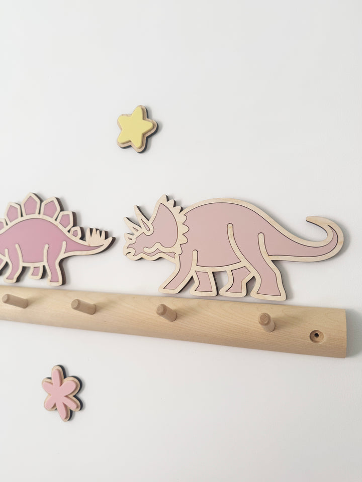 Dinosaur wall decor (Pinks - Set of 3)