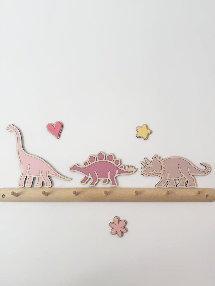 Dinosaur wall decor (Pinks - Set of 3)