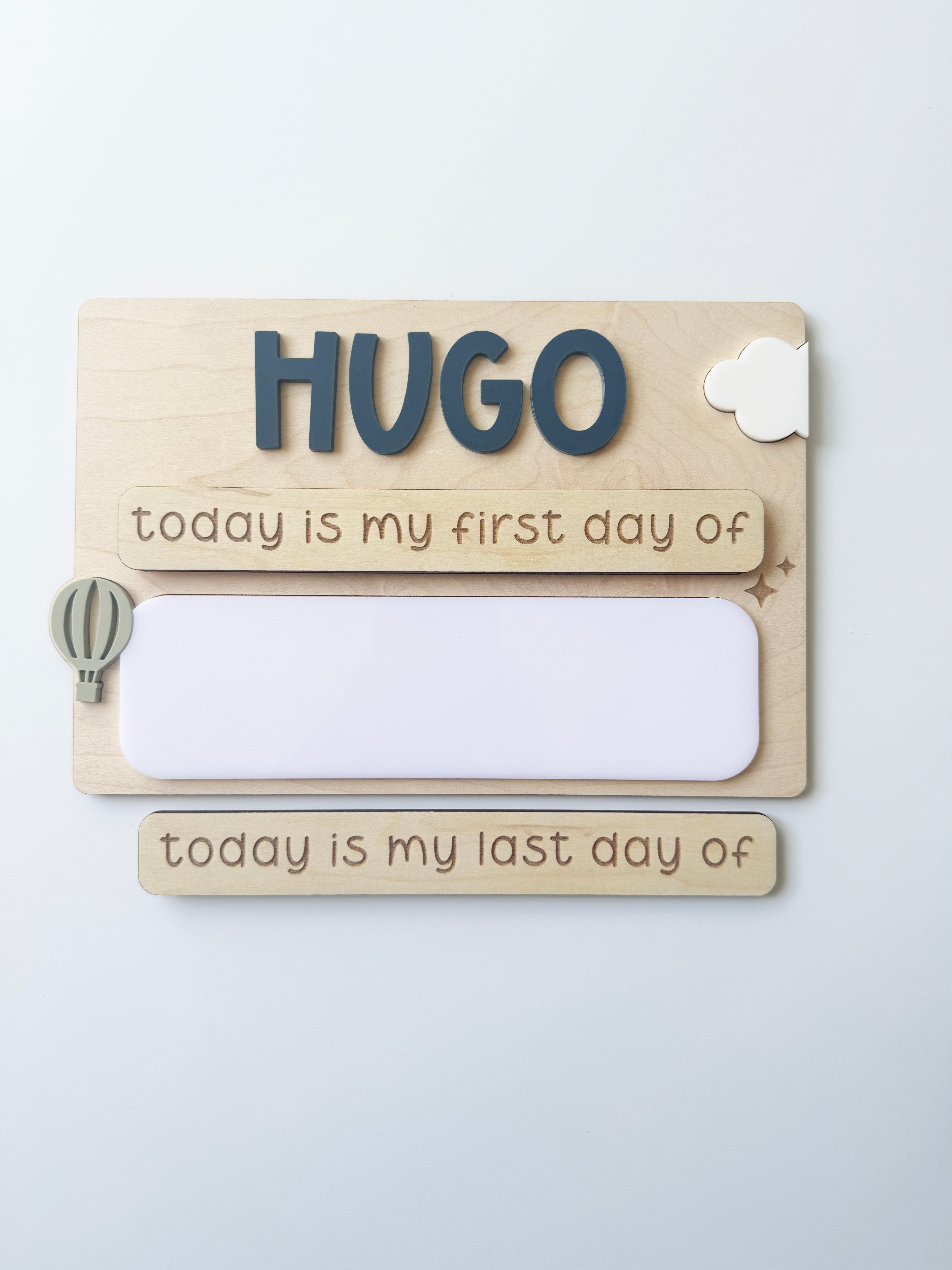 Personalised First/Last Day School Board - Up and away