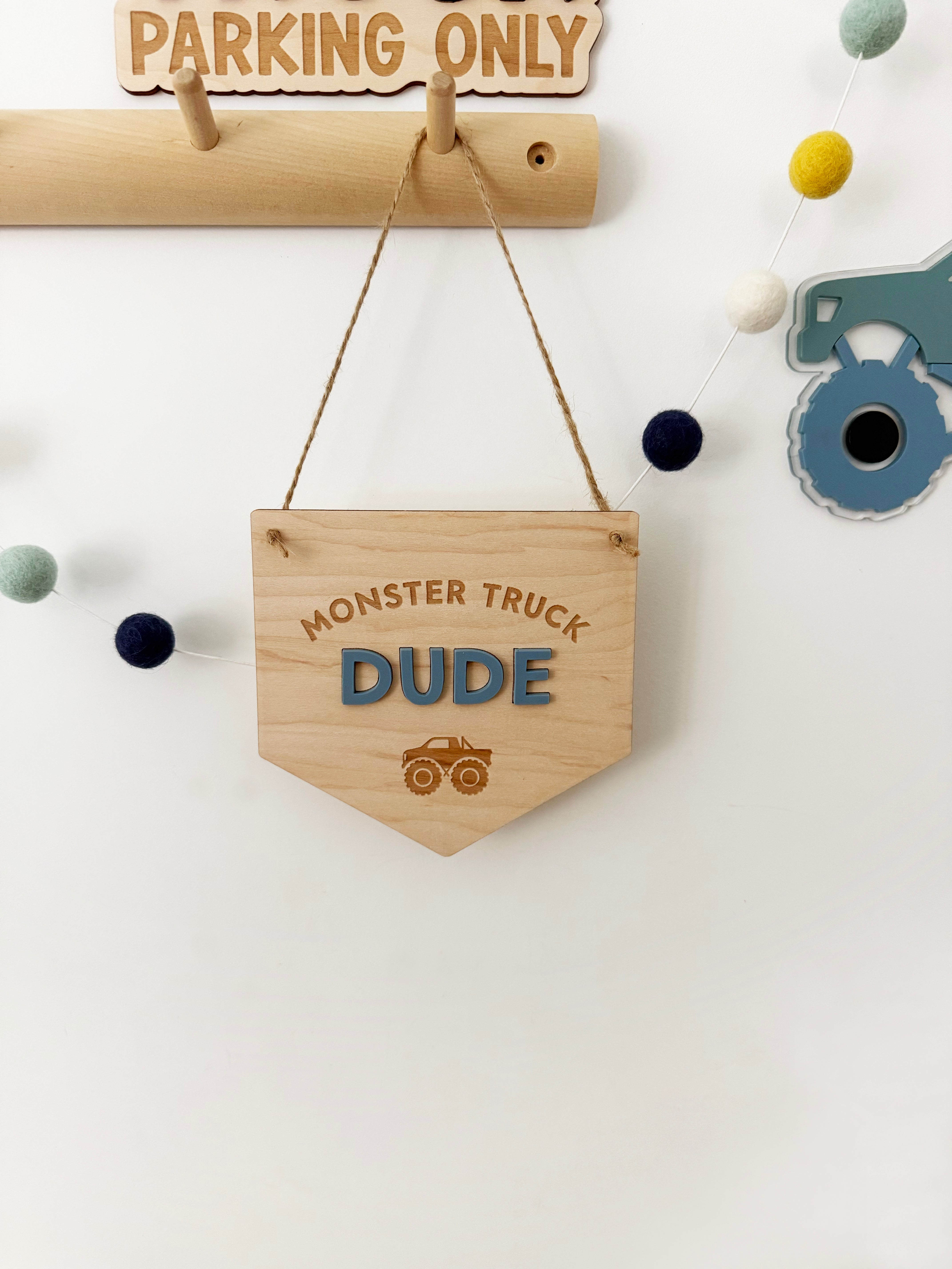 Monster truck dude Mini Pennant