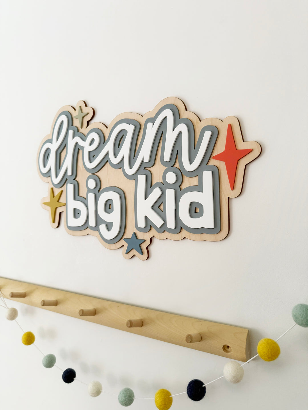 Dream big kid star wall sign