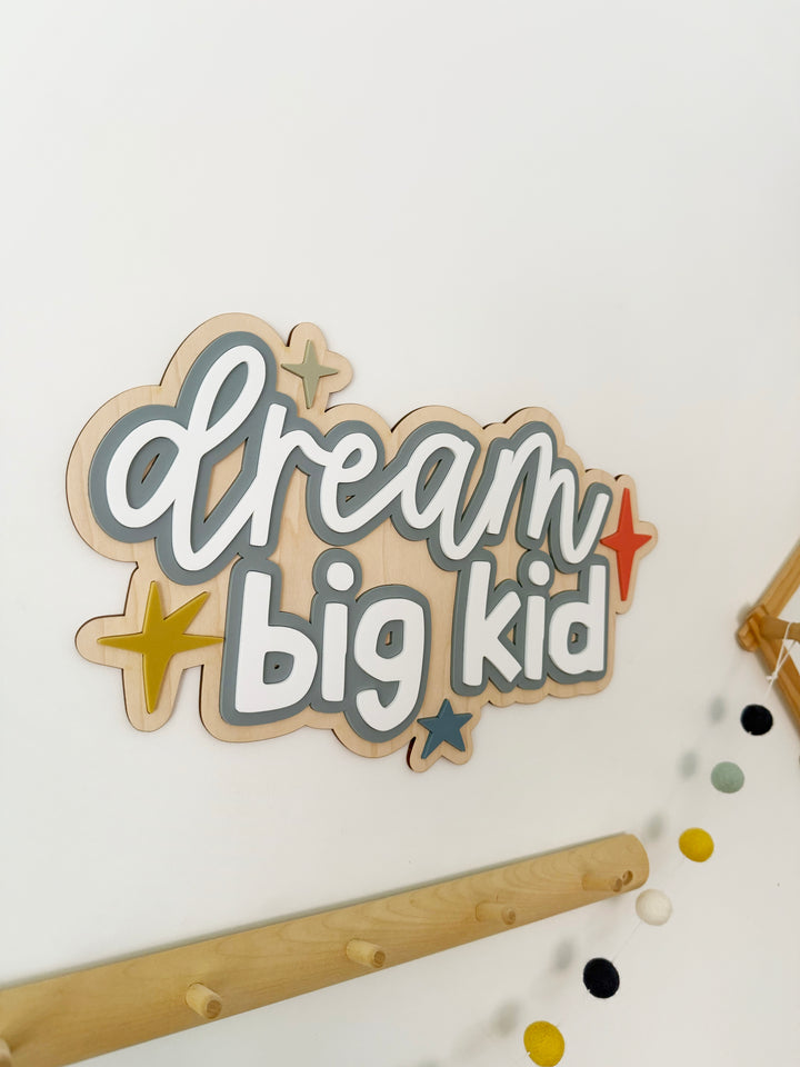 Dream big kid star wall sign