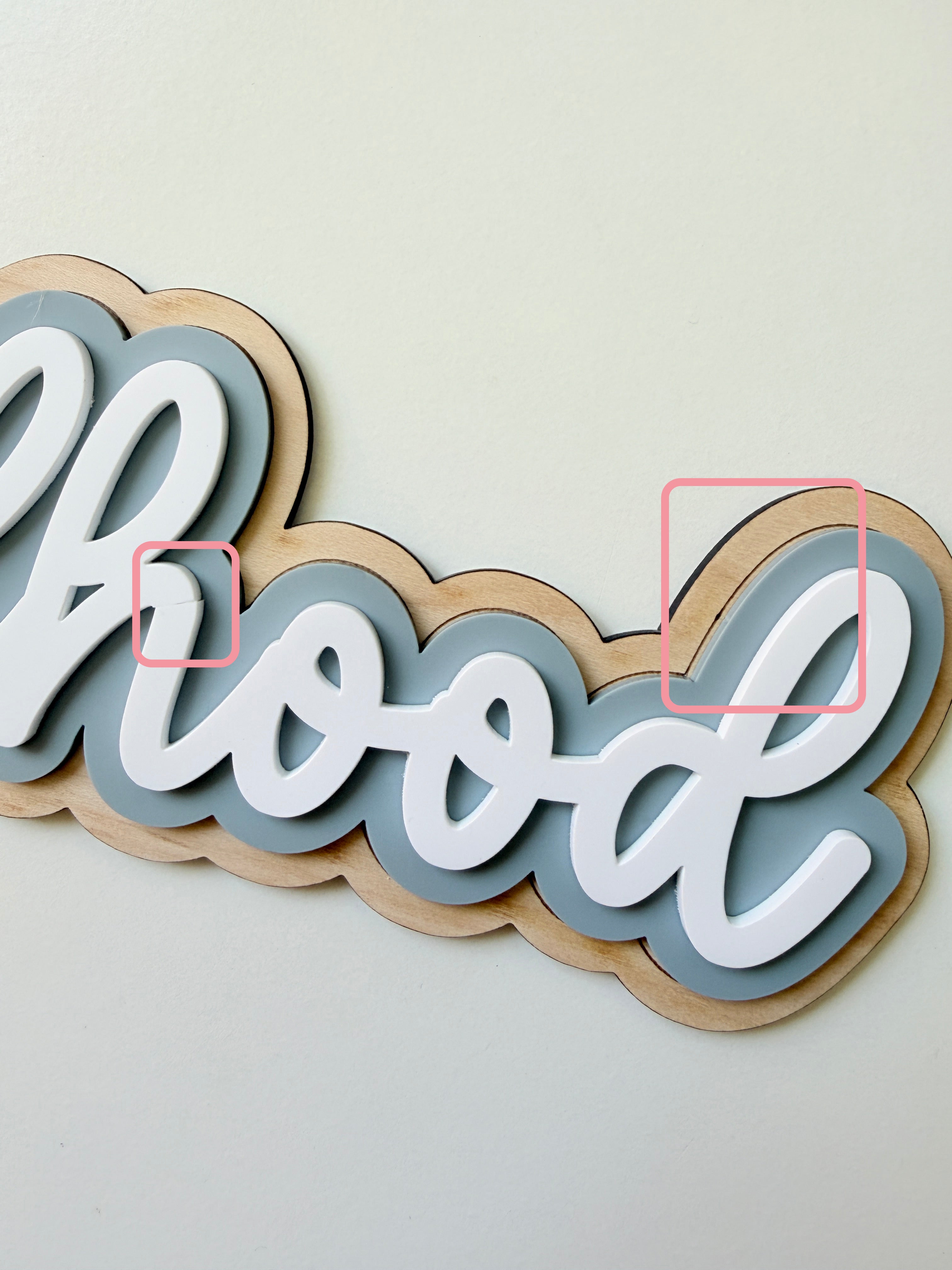 Girlhood triple layer wall sign (Powder blue) ~SECONDS~
