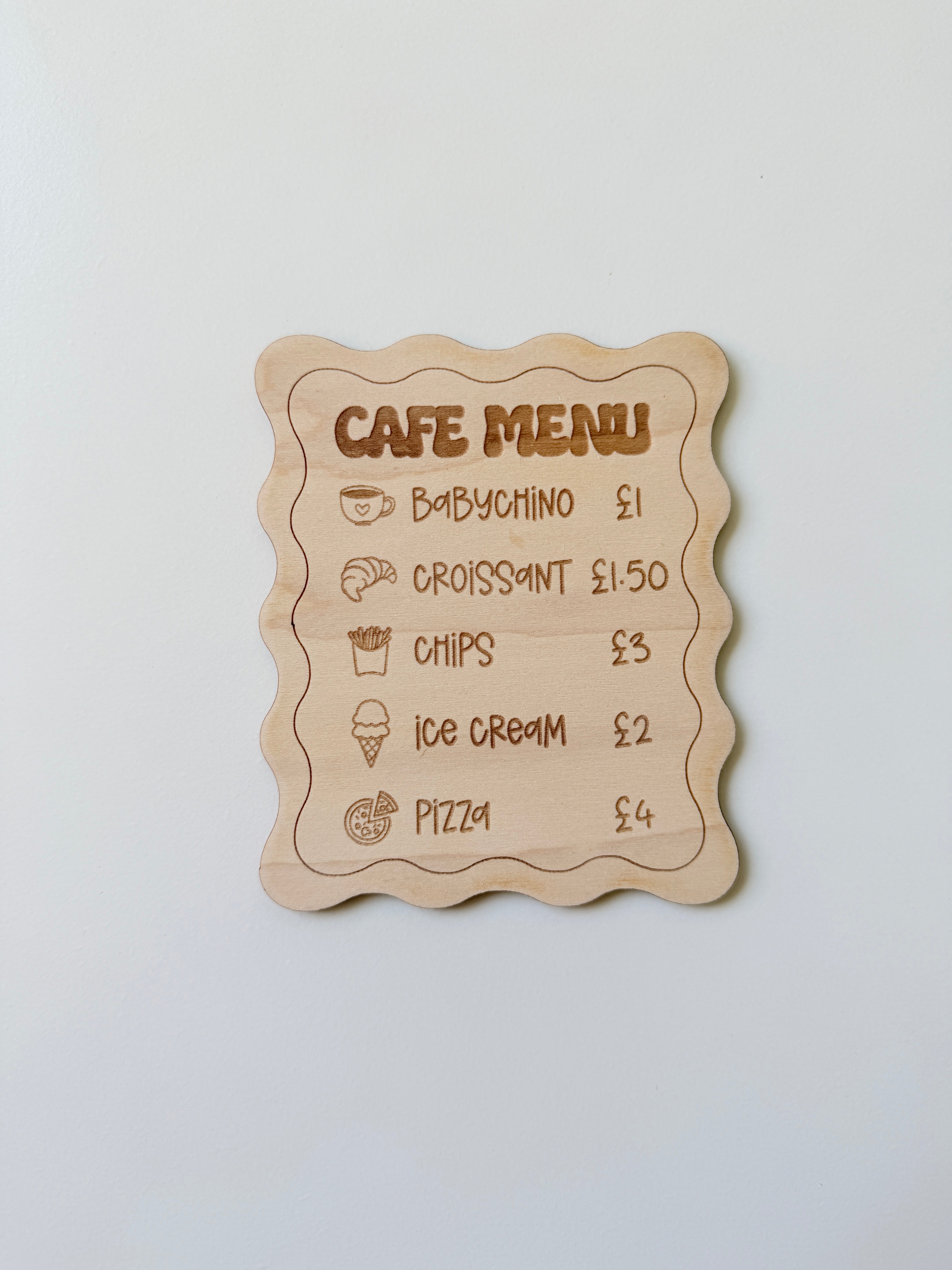Play cafe menu squiggle edge wall plaque ~SECONDS~