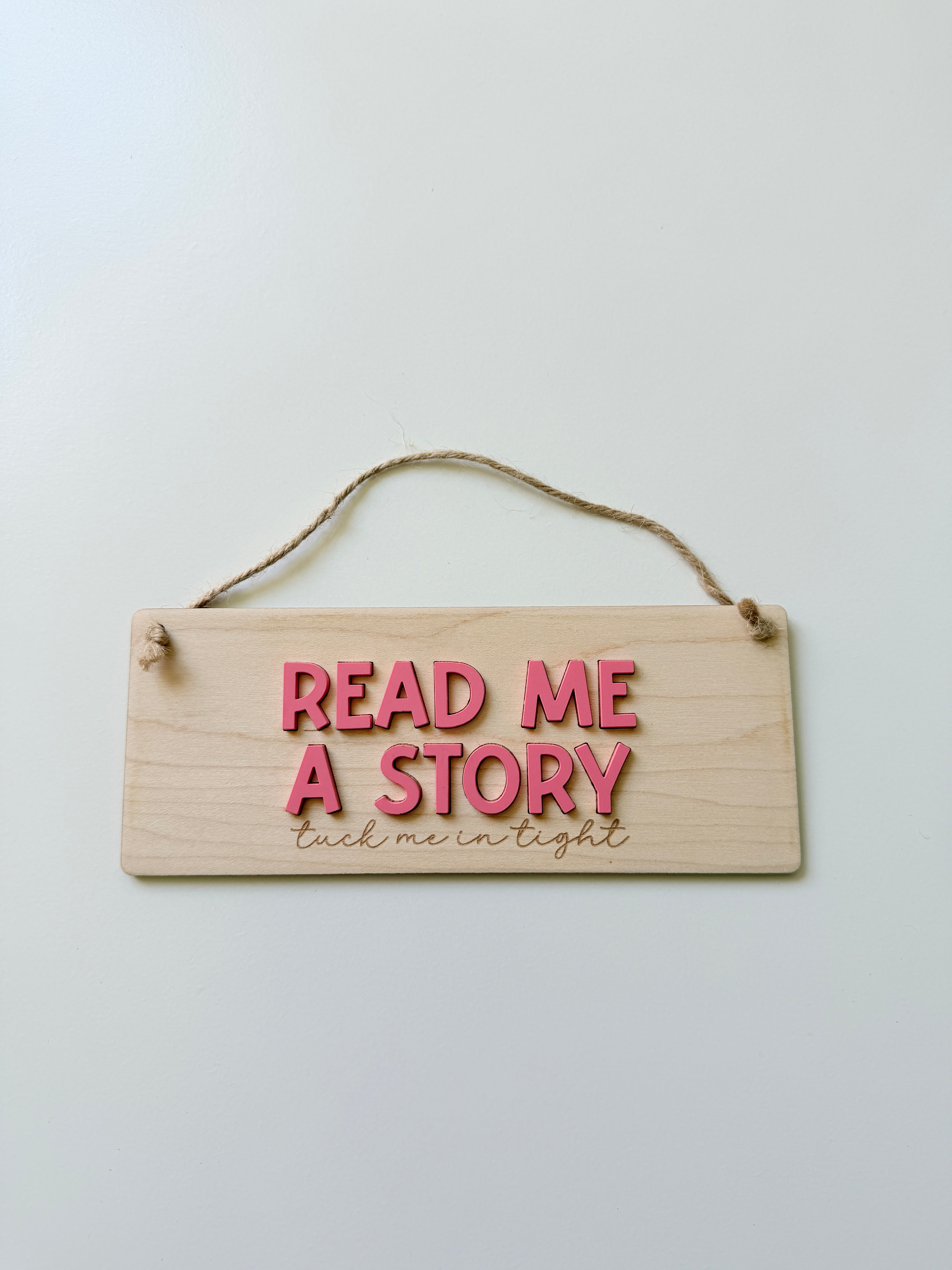 Read me a story wall hanging (Raspberry) SAMPLE