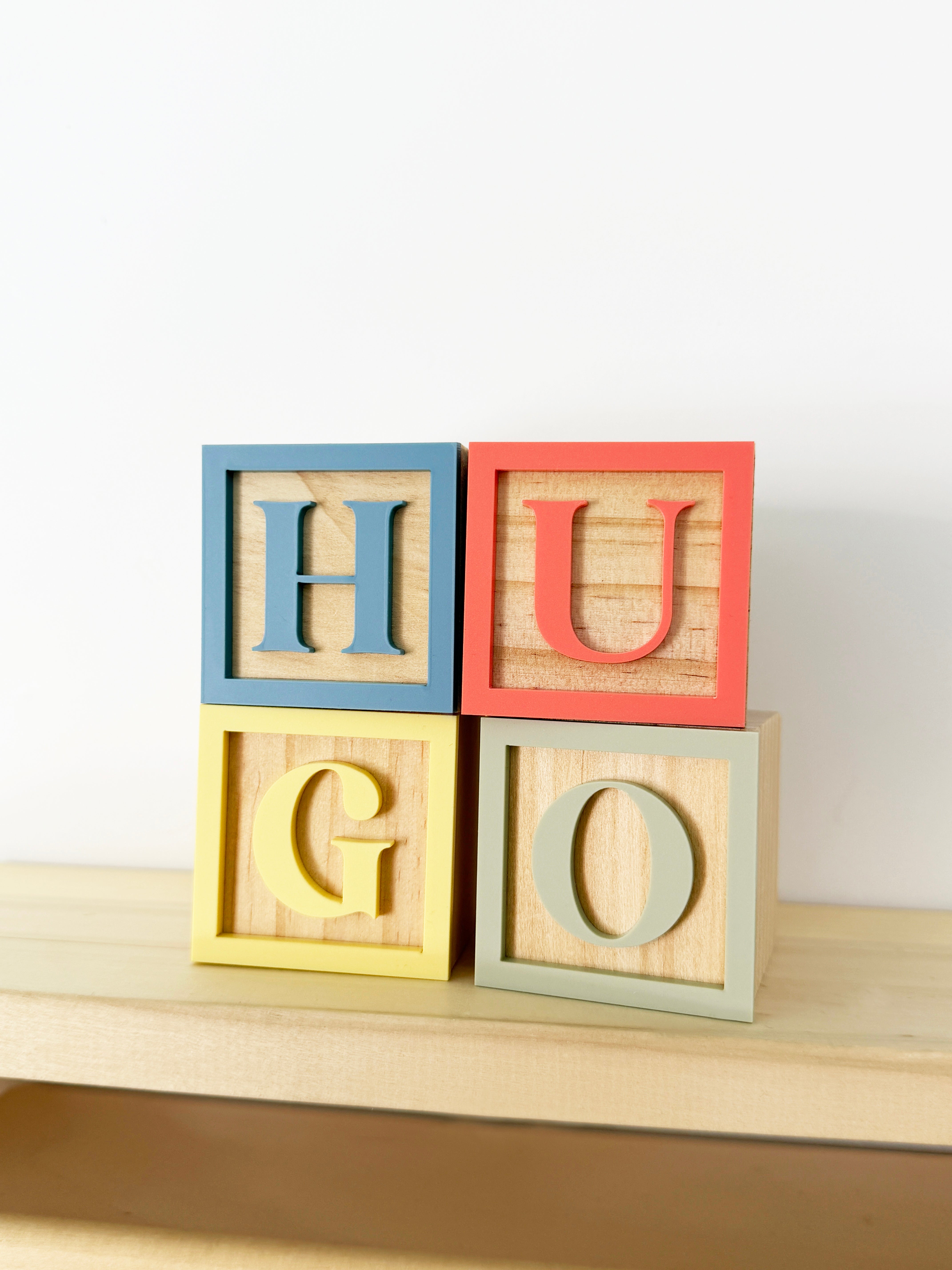 Personalised wooden letter blocks