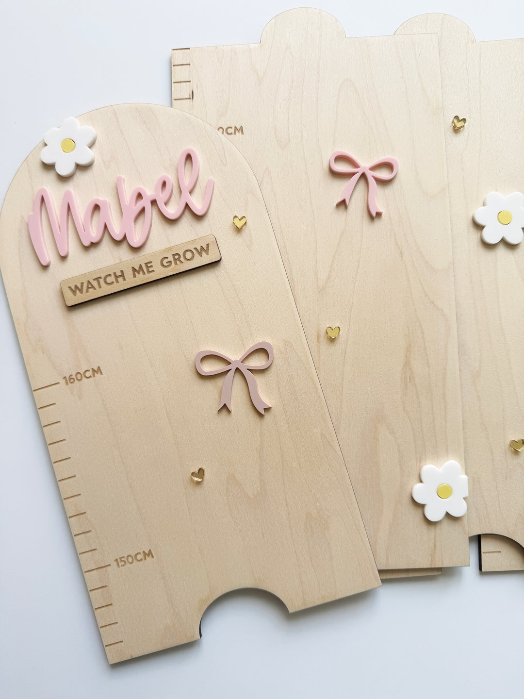 Personalised height chart - Daisy bows