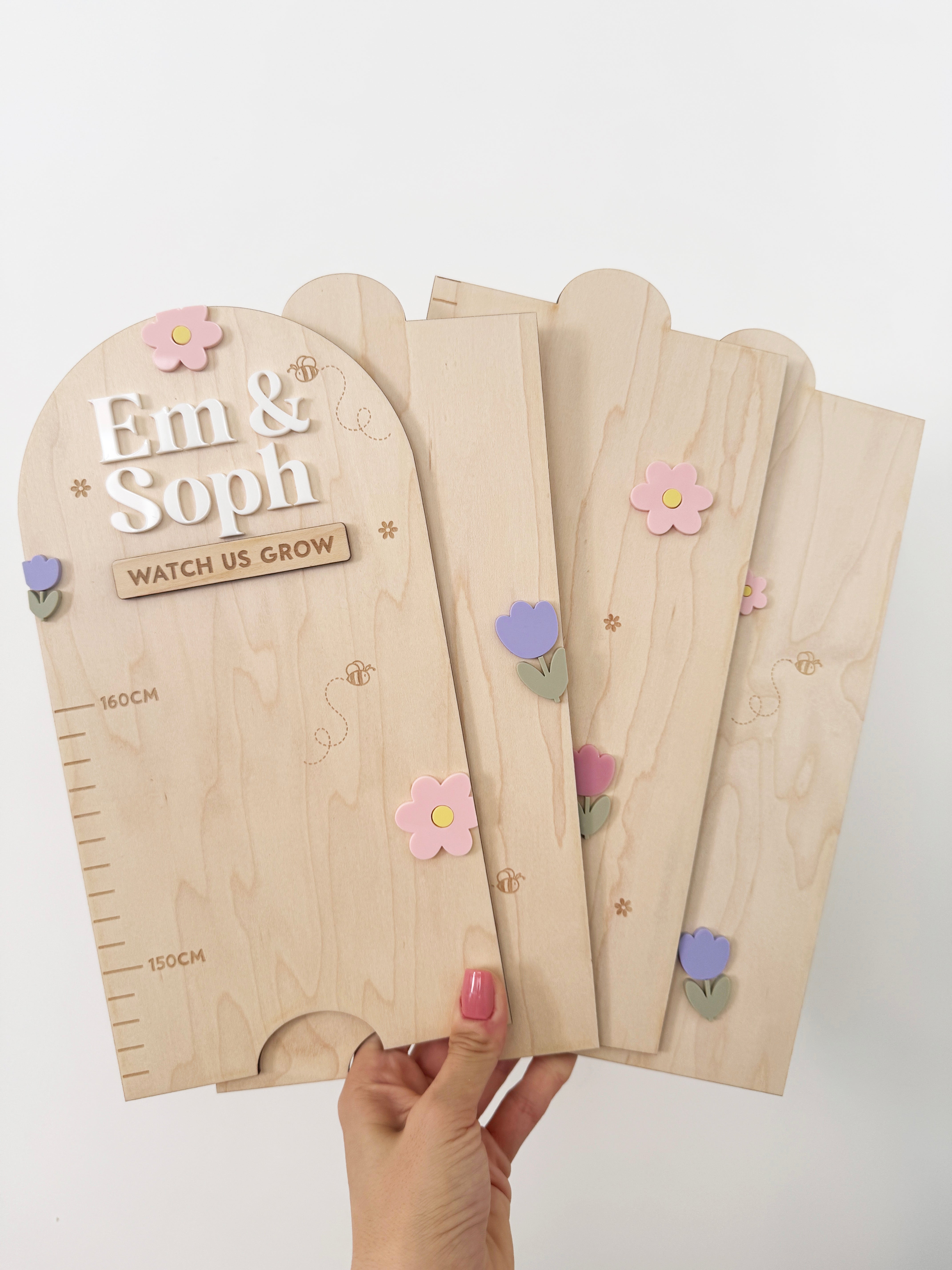 Personalised height chart - Wildflower meadow