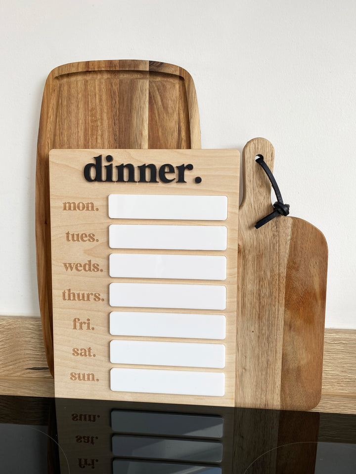 Dinner meal planner board
