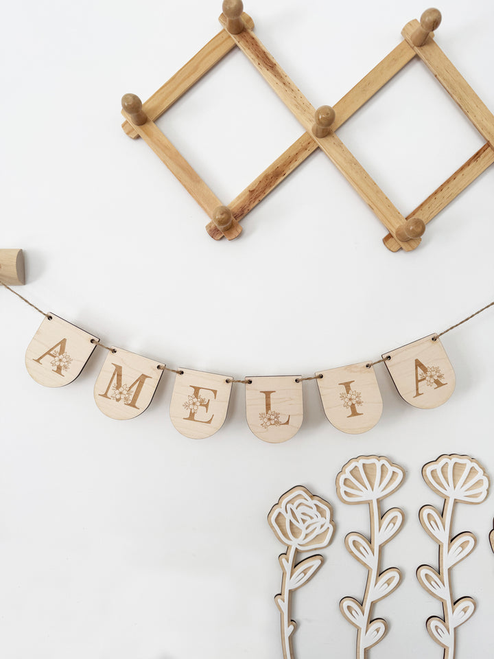 Personalised floral bunting