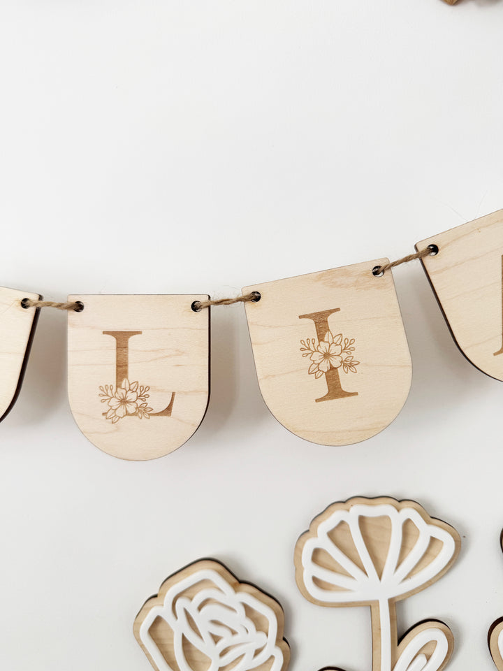 Personalised floral bunting