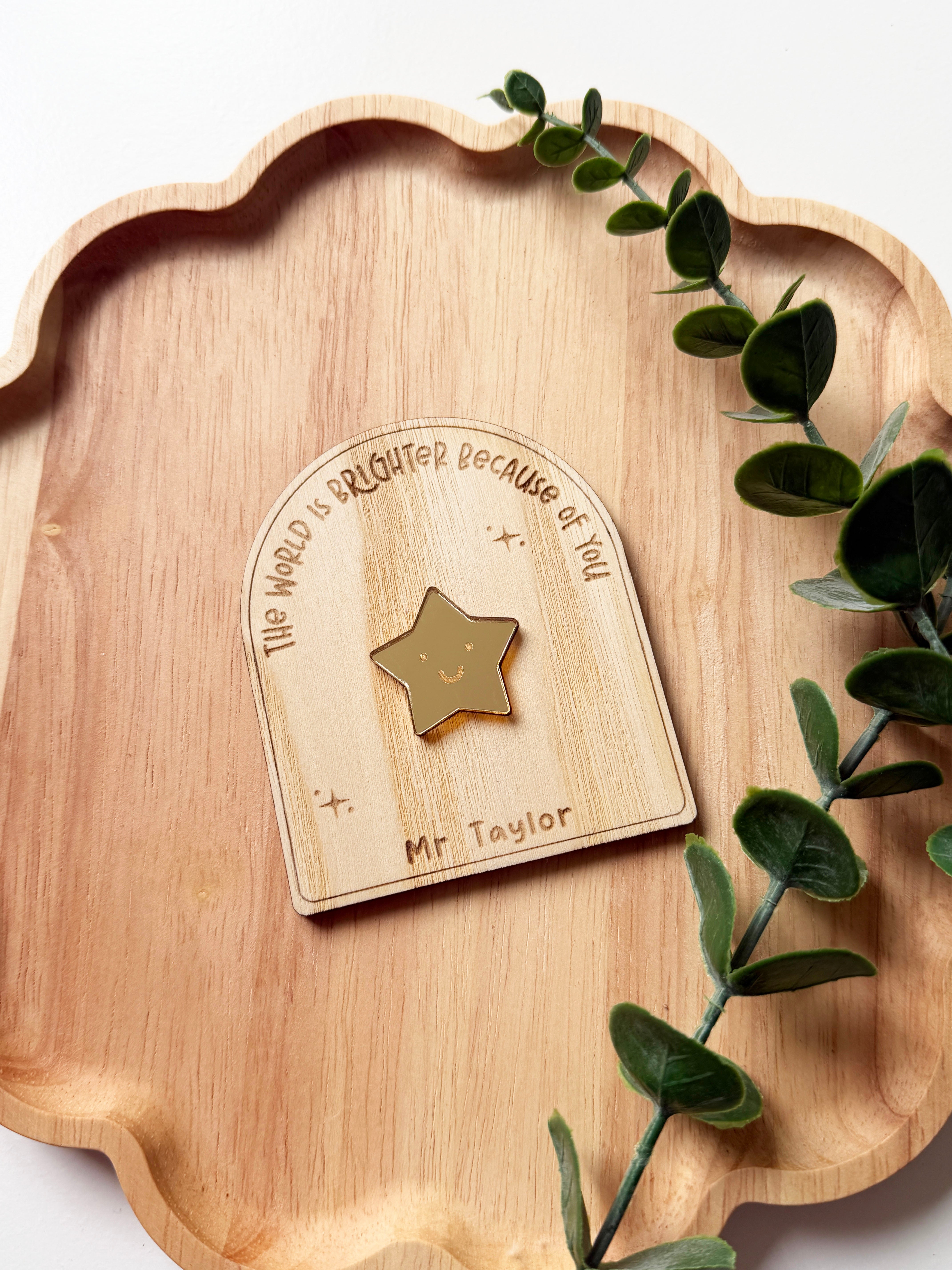 Personalised star teacher gift arch