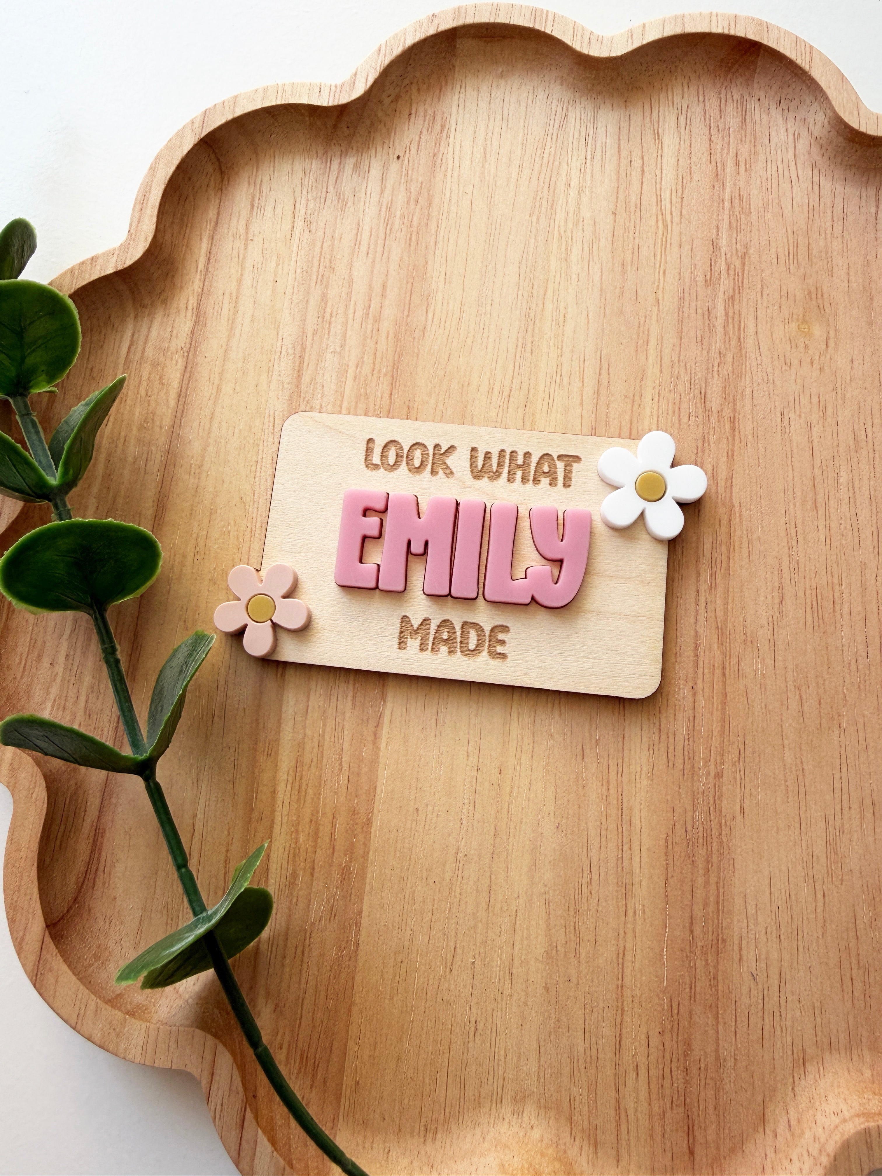 Personalised daisy look what I made magnet