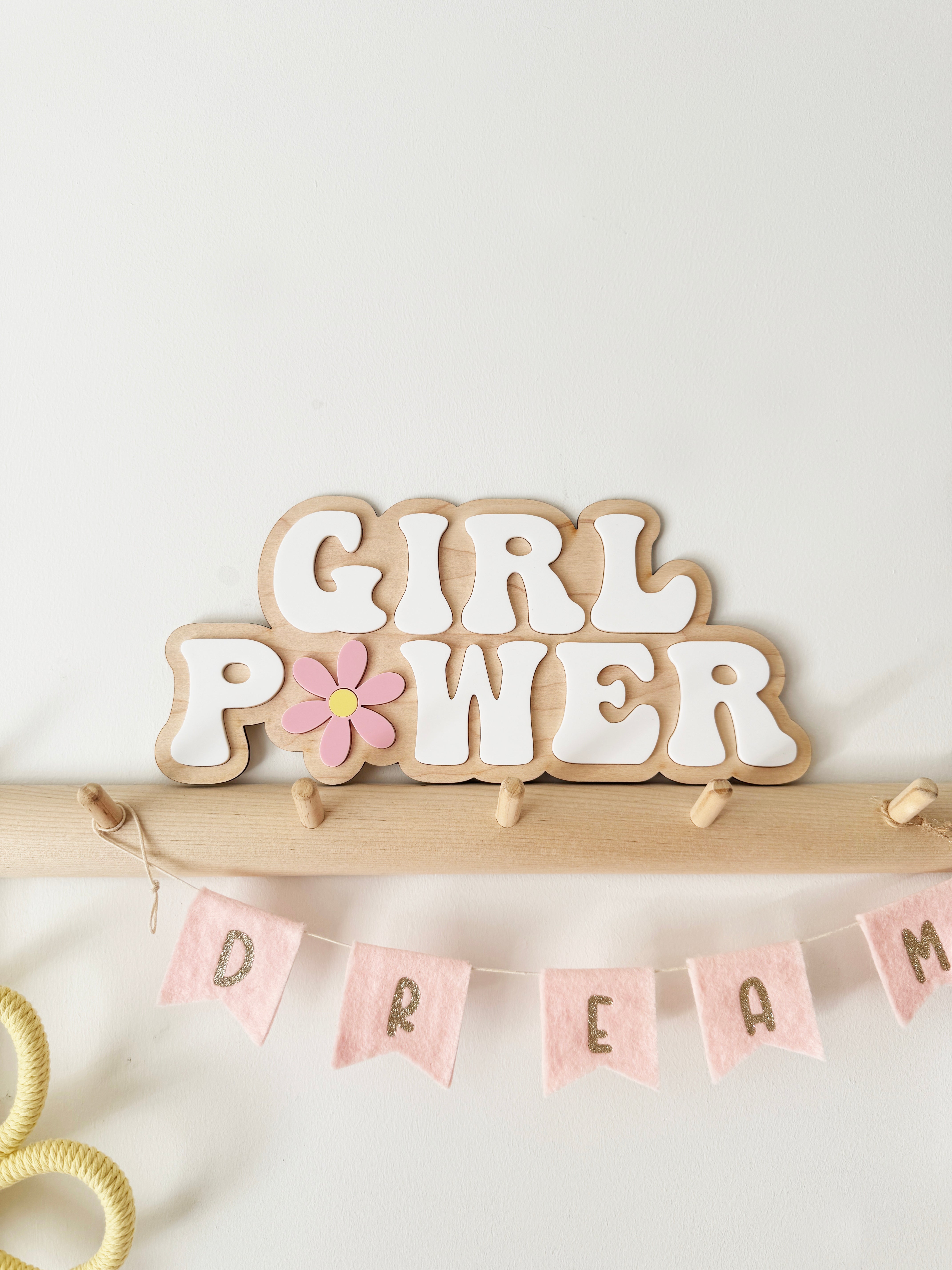 Girl power wall sign