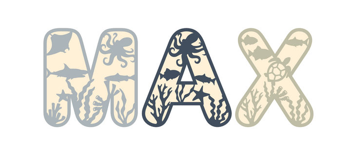 Ocean themed initial letter