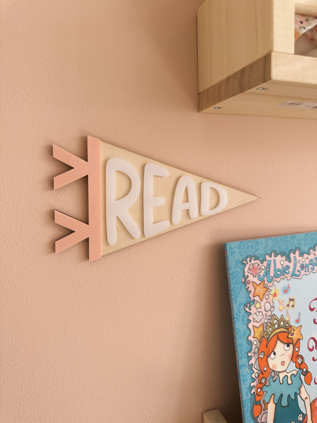 Read Pennant Flag Wooden Acrylic Wall Sign | Nursery Playroom Decor | Wall Art | Bedroom Decor | Story Corner Decor | Read Sign | Storytime
